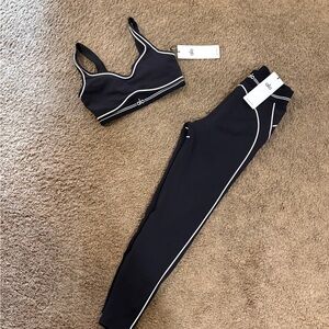 ALO Yoga Black Set with White Trim